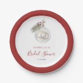 ウィンタークリスマスオーナメントブライダルシャワー ペーパープレート (正面)