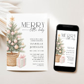 ウィンタークリスマスガール赤ちゃんシャワー招待状 招待状