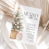 ウィンタークリスマスガール赤ちゃんシャワー招待状 招待状