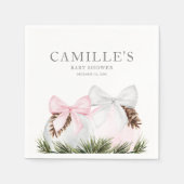 ウィンタークリスマスガール赤ちゃんシャワー紙ナプキンス スタンダードカクテルナプキン (正面)