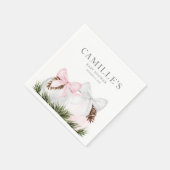 ウィンタークリスマスガール赤ちゃんシャワー紙ナプキンス スタンダードカクテルナプキン (角)