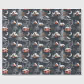 ウィンタークリスマスキャビン包み紙 ラッピングペーパー (フラット)