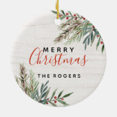 ウィンタークリスマスグリーンオーナメント セラミックオーナメント (裏面)