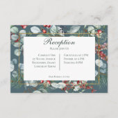 ウィンタークリスマスグリーンティール（緑がかった色）披露宴 エンクロージャーカード (正面)