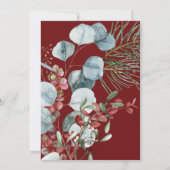 ウィンタークリスマスグリーンリーレッド結婚式招待状 招待状 (裏面)