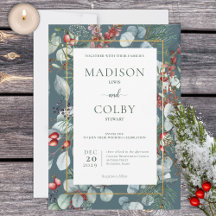 ウィンタークリスマスグリーン結婚リーティール（緑がかった色）