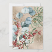 ウィンタークリスマスグリーン金ゴールド結婚式招待状 招待状 (裏面)