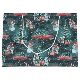 ウィンタークリスマスコージーミディアム抱き枕 ラージペーパーバッグ