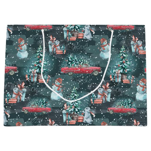 ウィンタークリスマスコージーミディアム抱き枕 ラージペーパーバッグ (正面)