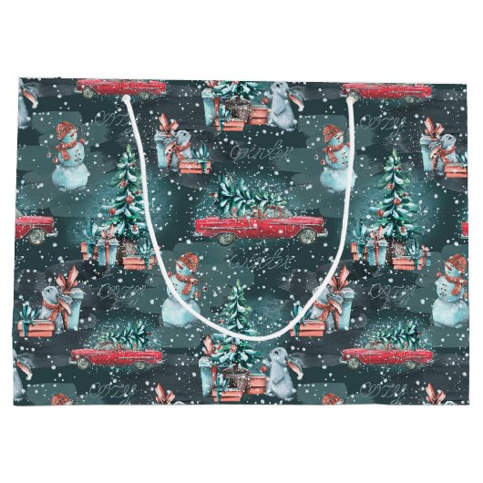 ウィンタークリスマスコージーミディアム抱き枕 ラージペーパーバッグ (裏面)