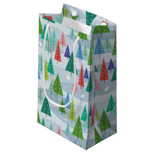 ウィンタークリスマスツリーインスパイアレトロ スモールペーパーバッグ (正面アングル)