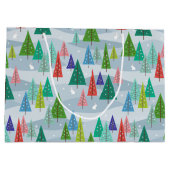 ウィンタークリスマスツリーインスパイアレトロ ラージペーパーバッグ (裏面)