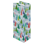 ウィンタークリスマスツリーインスパイアレトロ ワインギフトバッグ (裏面アングル)