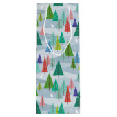 ウィンタークリスマスツリーインスパイアレトロ ワインギフトバッグ (裏面)