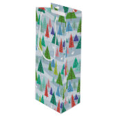 ウィンタークリスマスツリーインスパイアレトロ ワインギフトバッグ (正面アングル)