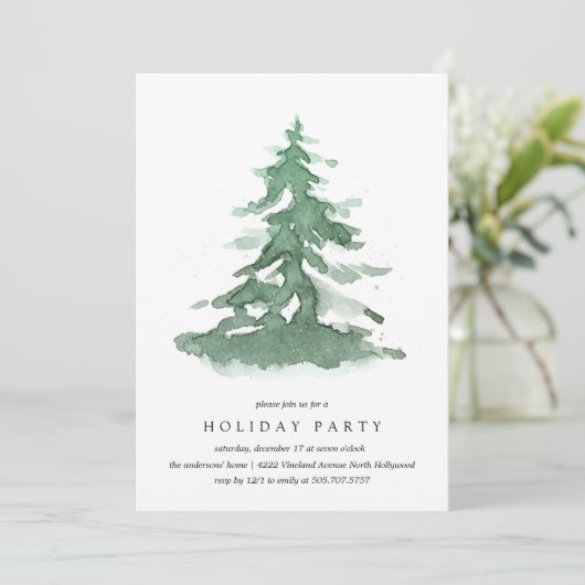 ウィンタークリスマスツリーホリデーパーティー招待状 招待状 (スタンド正面)