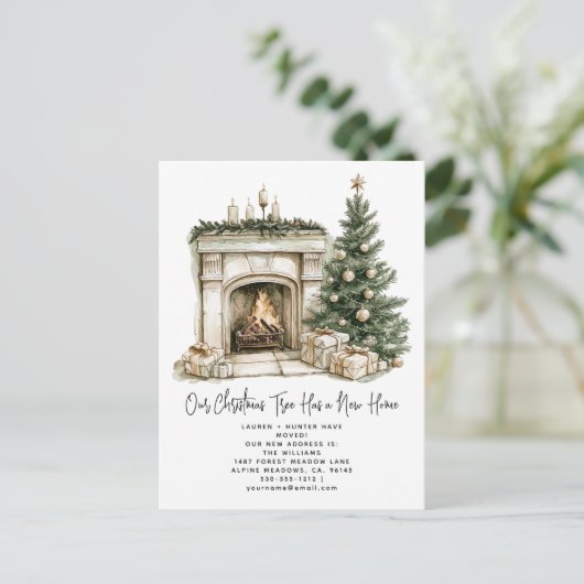 ウィンタークリスマスツリー素朴ニューホームホリデイズ 案内ポストカード (スタンド正面)