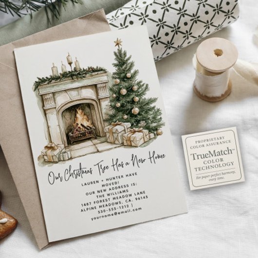 ウィンタークリスマスツリー素朴ニューホームホリデイズ 案内ポストカード