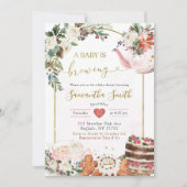 ウィンタークリスマスティーベビーは醸造招待状 招待状 (正面)