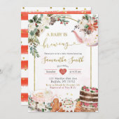 ウィンタークリスマスティーベビーは醸造招待状 招待状 (正面/裏面)