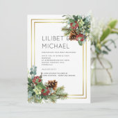 ウィンタークリスマスディセンバー結婚式招待状 招待状 (スタンド正面)