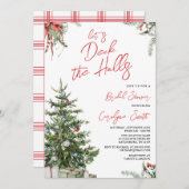 ウィンタークリスマスデッキザホールズブライダルシャワー 招待状 (正面/裏面)