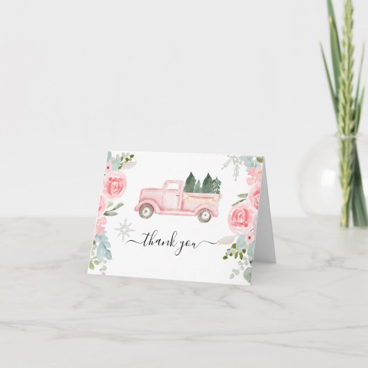 ウィンタークリスマストラックサンキューカード サンキューカード (正面)