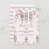 ウィンタークリスマスバレリーナスガール誕生日 サンキューカード (正面/裏面)