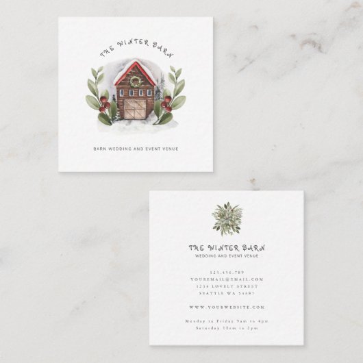 ウィンタークリスマスバーンズ結婚イベント会場 スクエア名刺 (正面/裏面)