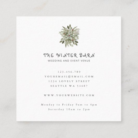 ウィンタークリスマスバーンズ結婚イベント会場 スクエア名刺 (裏面)