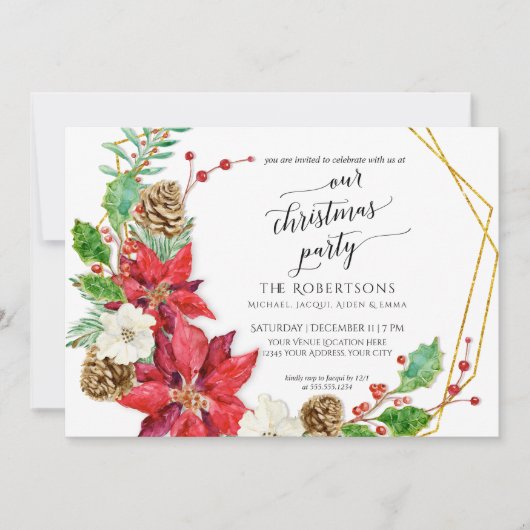 ウィンタークリスマスパーティークレセントリース 招待状 (正面)