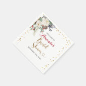 ウィンタークリスマスフローラブライダルシャワーナプキン スタンダードカクテルナプキン (角)