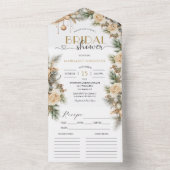 ウィンタークリスマスブライダルシャワーレシピ オールインワン招待状 (内側)