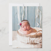 ウィンタークリスマスベビーガール生まれたばかりのフォト誕生 案内状 (裏面)