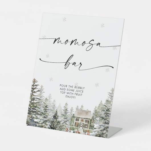 ウィンタークリスマスベビーシャワーモモモモザバーサイン 台座サイン (正面)