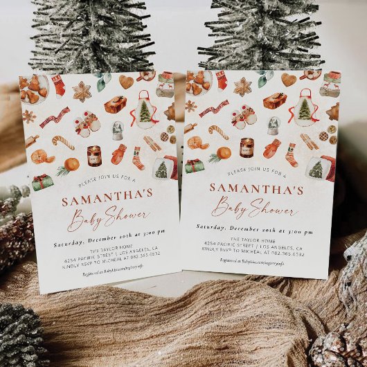 ウィンタークリスマスベビーシャワー招待状 招待状
