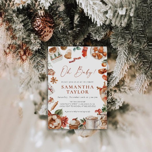 ウィンタークリスマスベビーシャワー招待状 招待状