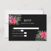 ウィンタークリスマスホリデーウォーターカラーポインセチア 出欠カード (正面)