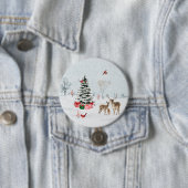 ウィンタークリスマスホリデーウッドランドシーン 缶バッジ (インサイチュ)