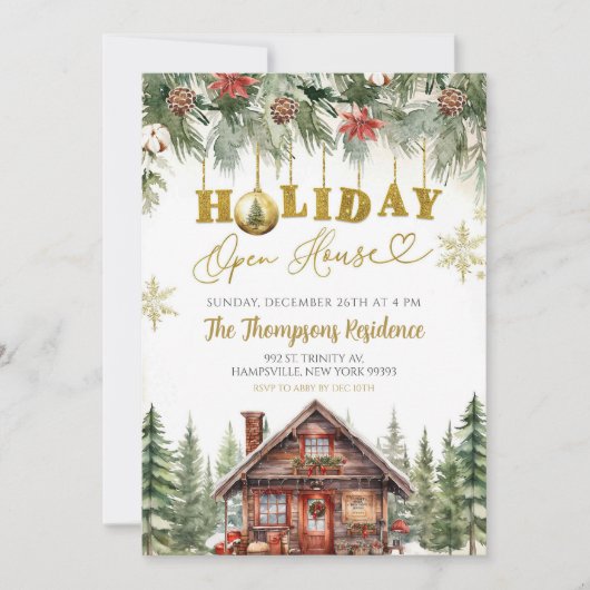 ウィンタークリスマスホリデーオープンハウスパーティー 招待状 (正面)