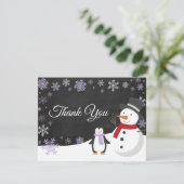 ウィンタークリスマスホリデースノーフレークサンキューカード サンキューカード (スタンド正面)