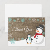 ウィンタークリスマスホリデースノーフレークサンキューカード サンキューカード (正面/裏面)