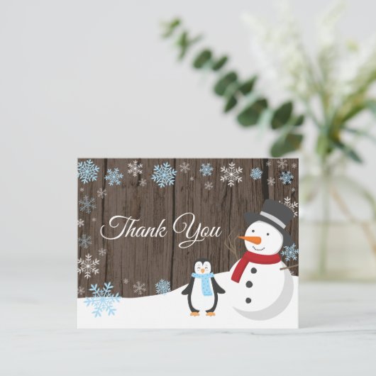 ウィンタークリスマスホリデースノーフレークサンキューカード サンキューカード (スタンド正面)