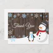 ウィンタークリスマスホリデースノーフレークサンキューカード サンキューカード (正面/裏面)