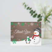 ウィンタークリスマスホリデースノーフレークサンキューカード サンキューカード (スタンド正面)