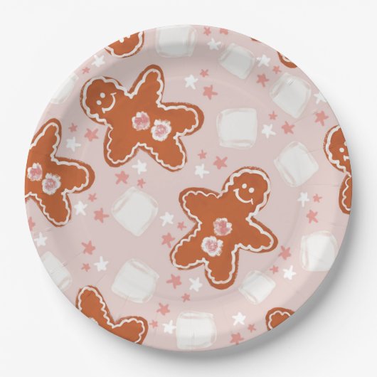 ウィンタークリスマスホリデーバースデーパーティープレート ペーパープレート (正面)