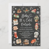 ウィンタークリスマスホリデーベビーシャワーシャルボード 招待状 (正面)