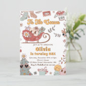 ウィンタークリスマスホリデーレトログルーヴィ誕生日 招待状 (スタンド正面)