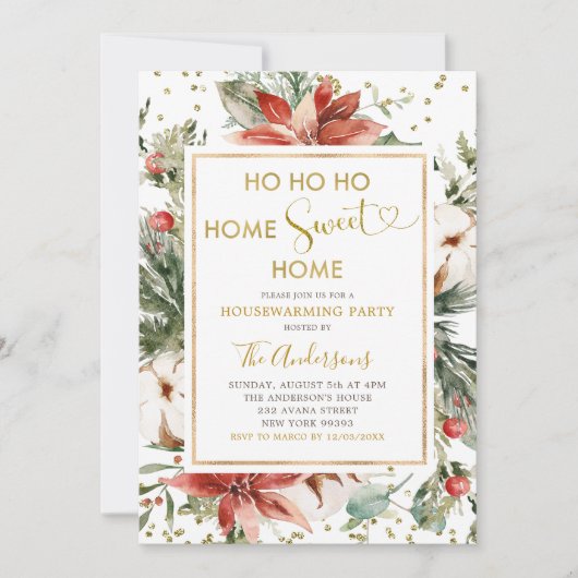 ウィンタークリスマスホリデー引っ越し祝いパーティーパーティー招待状 招待状 (正面)