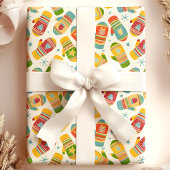 ウィンタークリスマスミッテンス手袋ホリデーパターン ラッピングペーパー